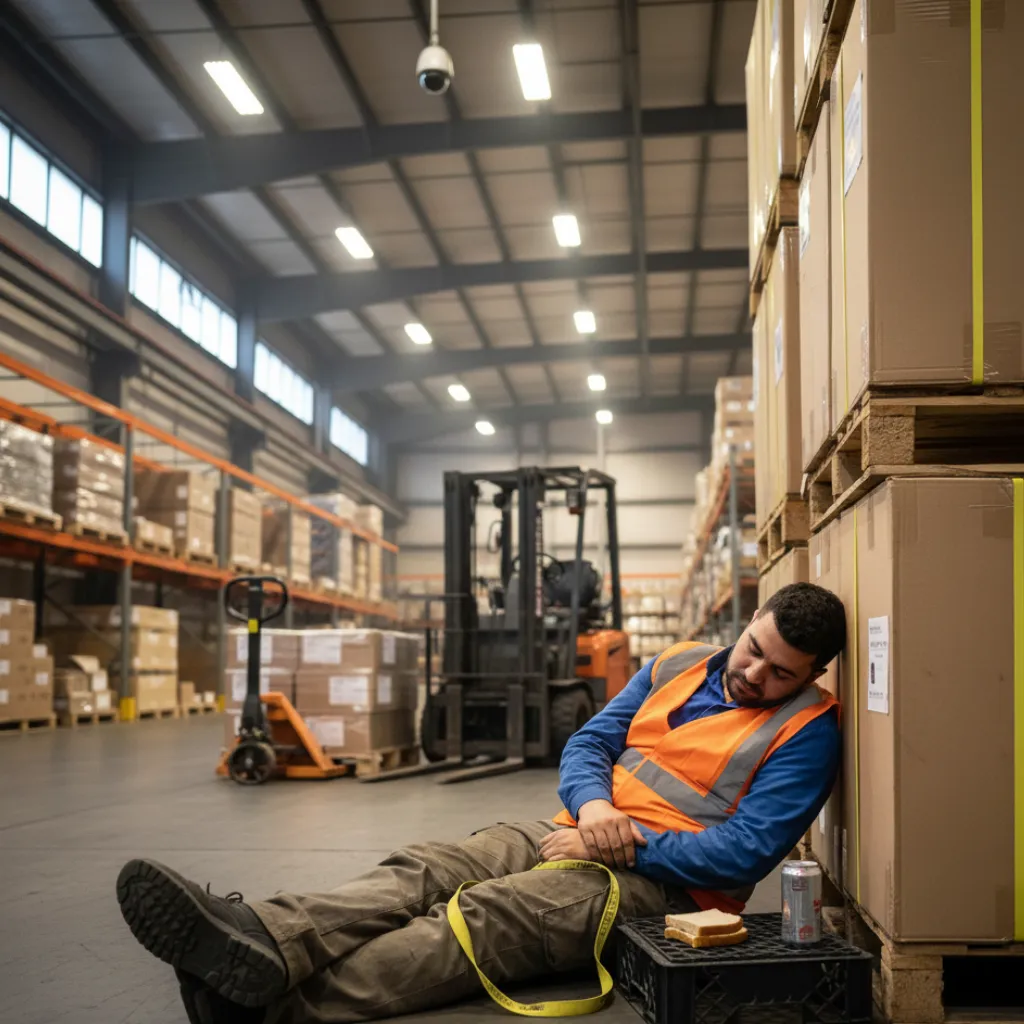 sleeping on warehouse