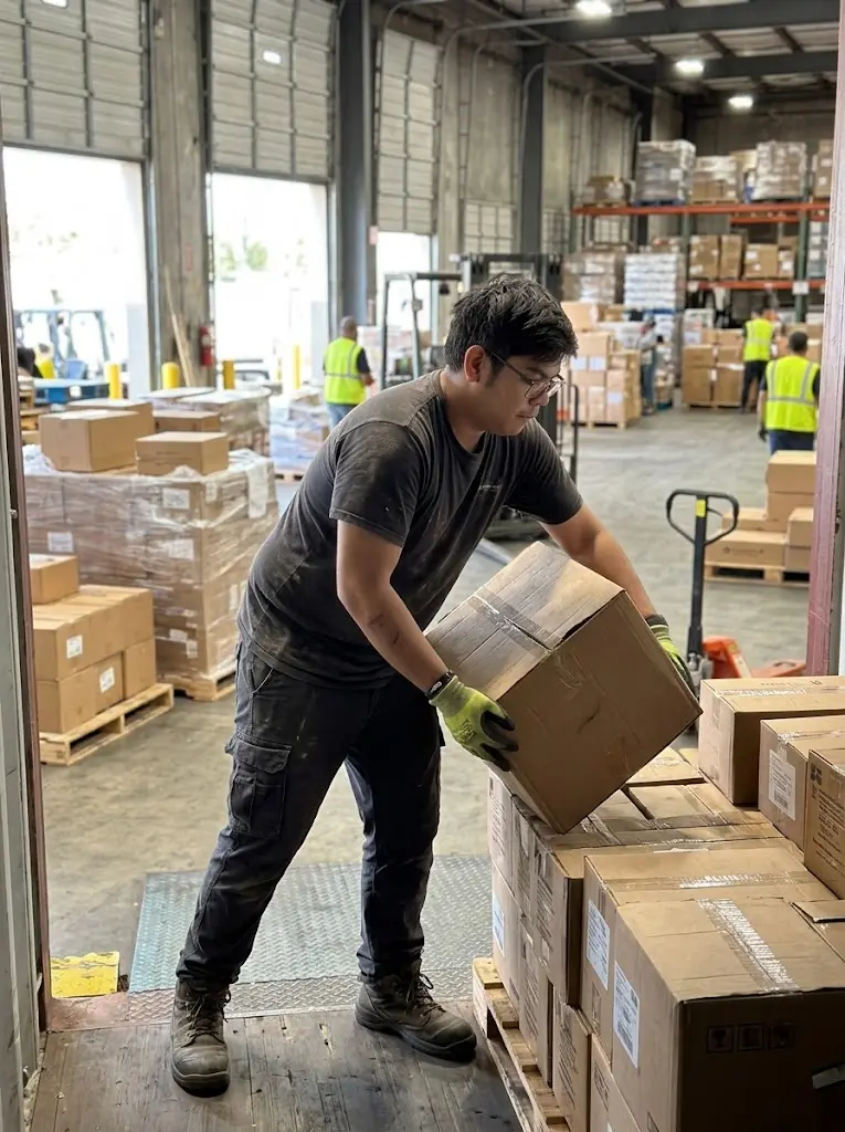 Value-Added Services (VAS) 4 a warehouse worker placing item on a pallet